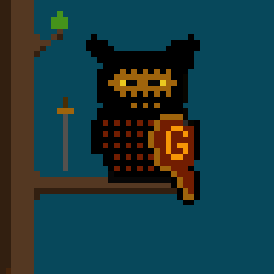 Dark Knight Pixel Owl