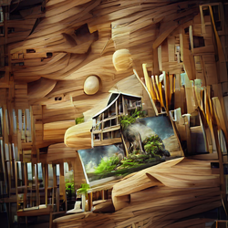 Painting In Wood Home #92