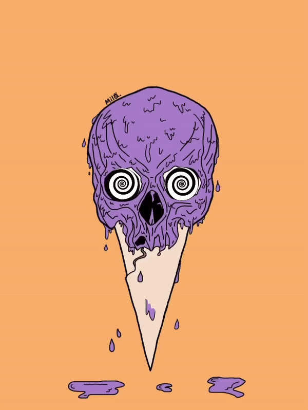 Trippy Melting Ice Cream Monster GIF