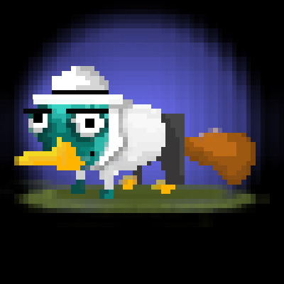 #030  Elegant Platypus in White