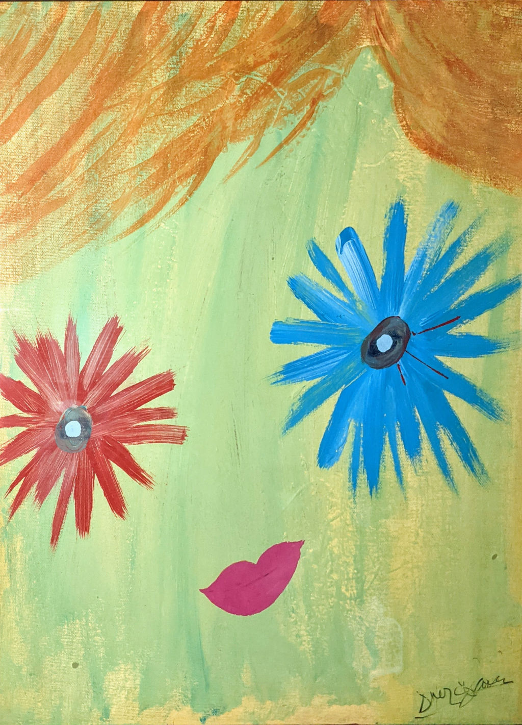 Girl with flowers in her eyes