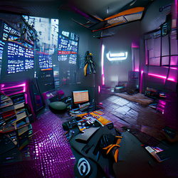 Cyberpunk Hacker Interior Setup