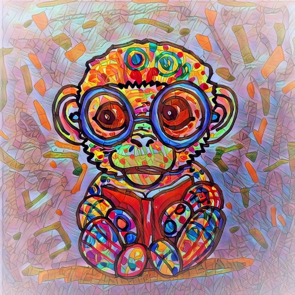 Monkey child reading