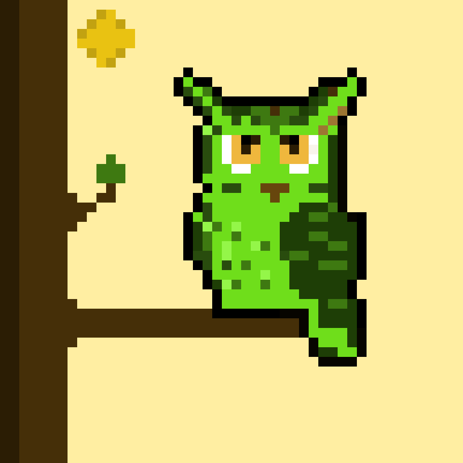 Sleepy Pixel Owl #5