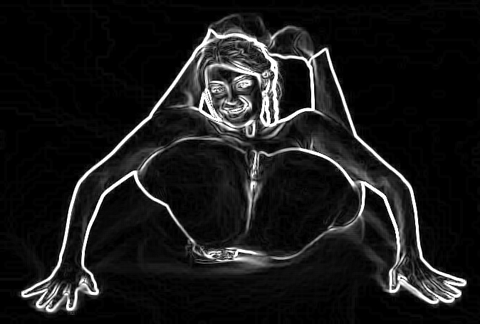 Art white line Daisy pose _#01#