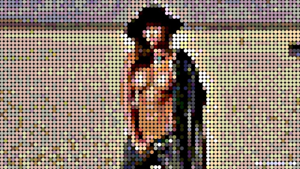 Girls Pose #14 Dots Art.