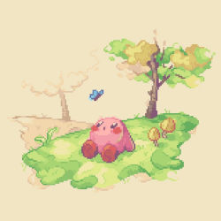 Watercolor Pixel Kirby