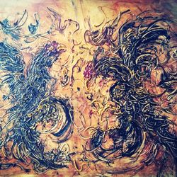 Rare painting,1976,TARUNG AYAM