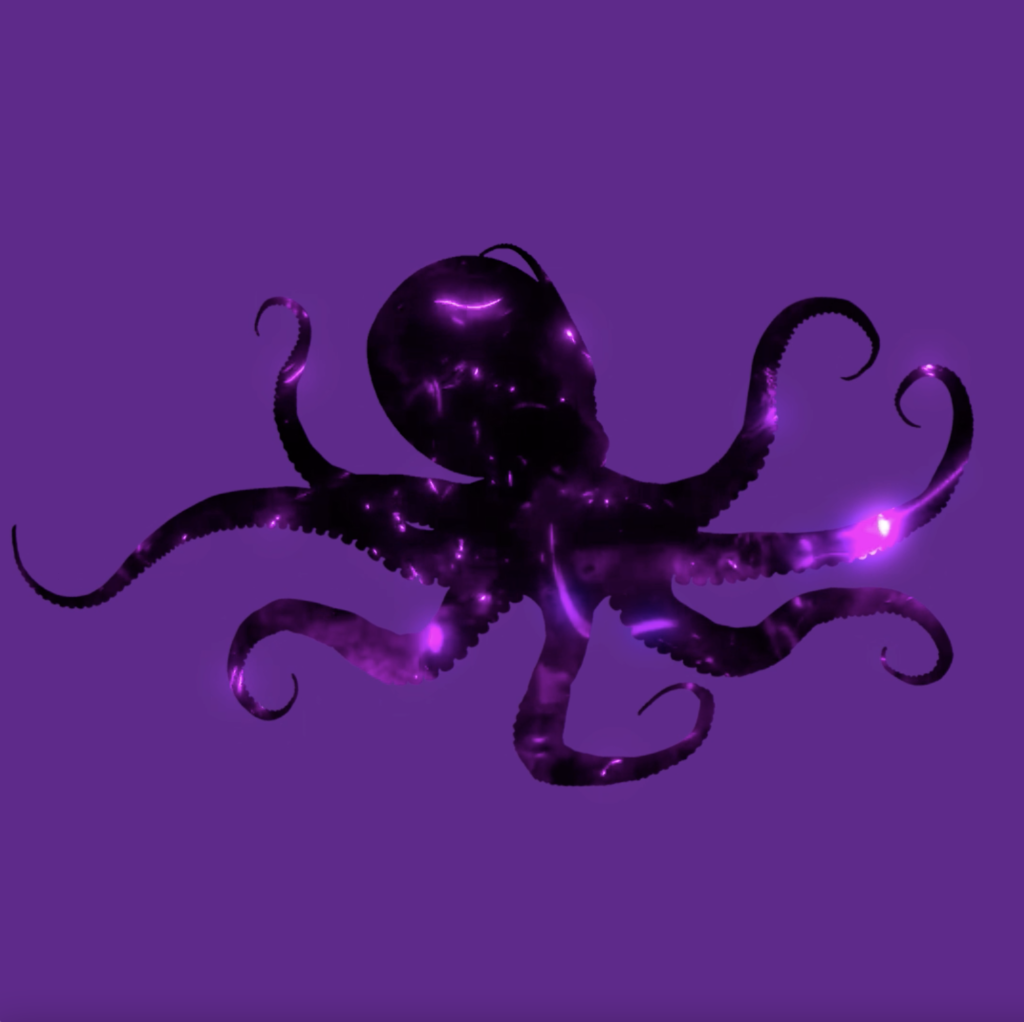 #1 Abstract Colored Octopus - Purple
