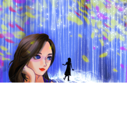 Playing with waterfall