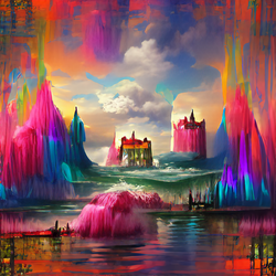 Castle In Rainbow River #130