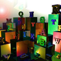 Metallic 4D Alphabet