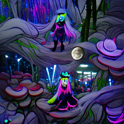 Moon Witches in Neon Forest