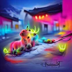 Neon Reindeer