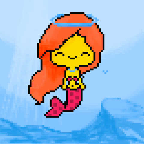 Pixel Mermaid #014: Emoji Mermaid 😇