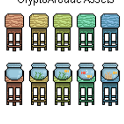 Stool and FishBowl Assets 4 Nostalgea