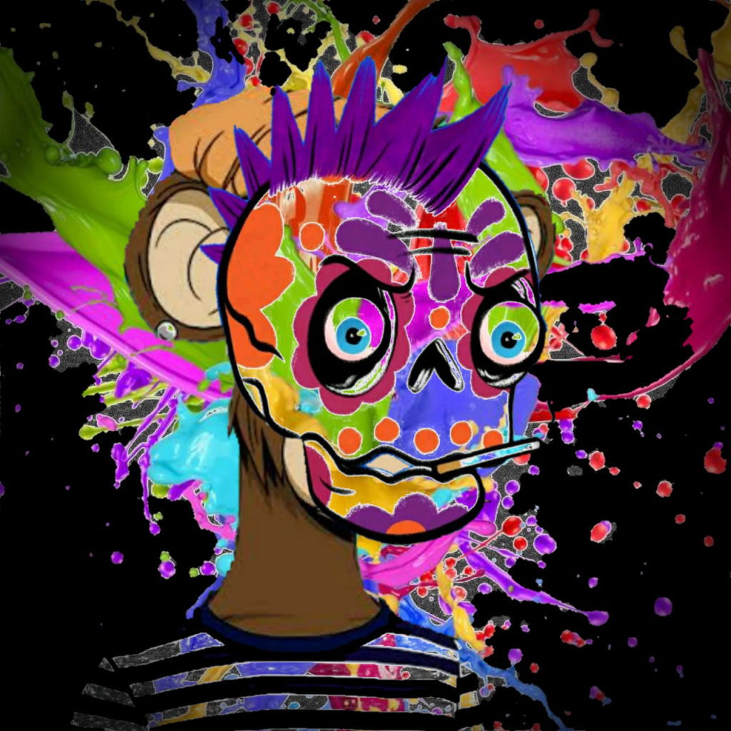 Colorful skull Ape #4