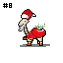 #008 Pixel Giraffe - Santa Clause - cosp