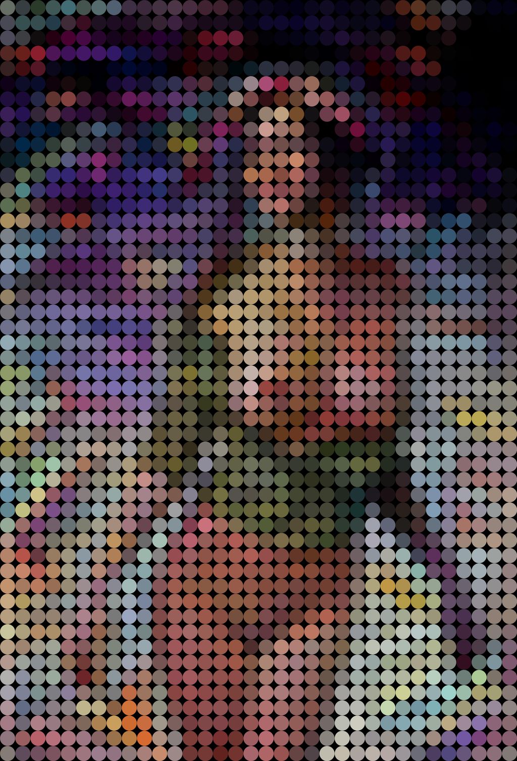 Mozaik of Girl with Head Flowers