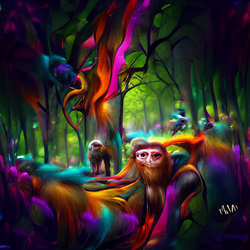 Monkey Forest Abstract Art #71