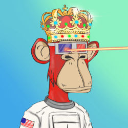 Bored Ape King Astronaut Laser Eyes