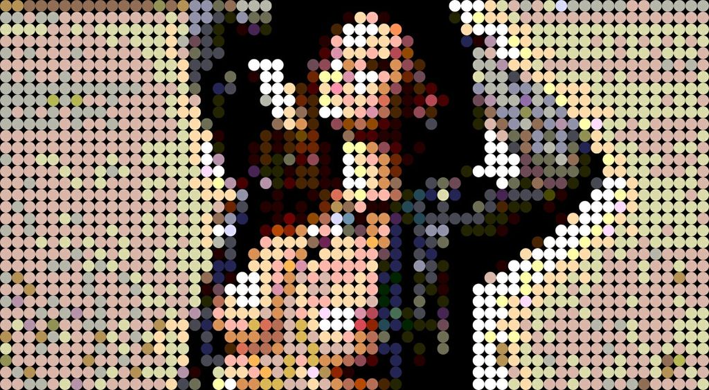 Girls Pose #12 Dots Art.