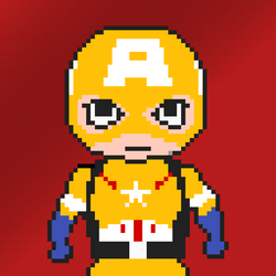 Acc Captain America Kid Pixel #3 Yellow