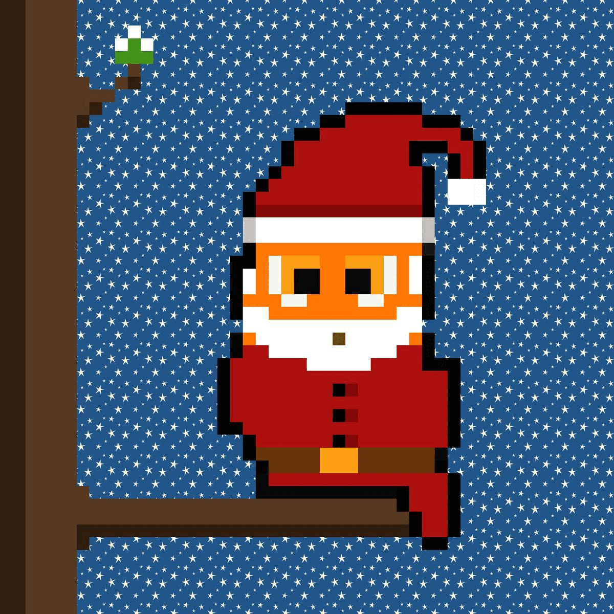 Santa Claus Crypto Pixel Owl (Animated)