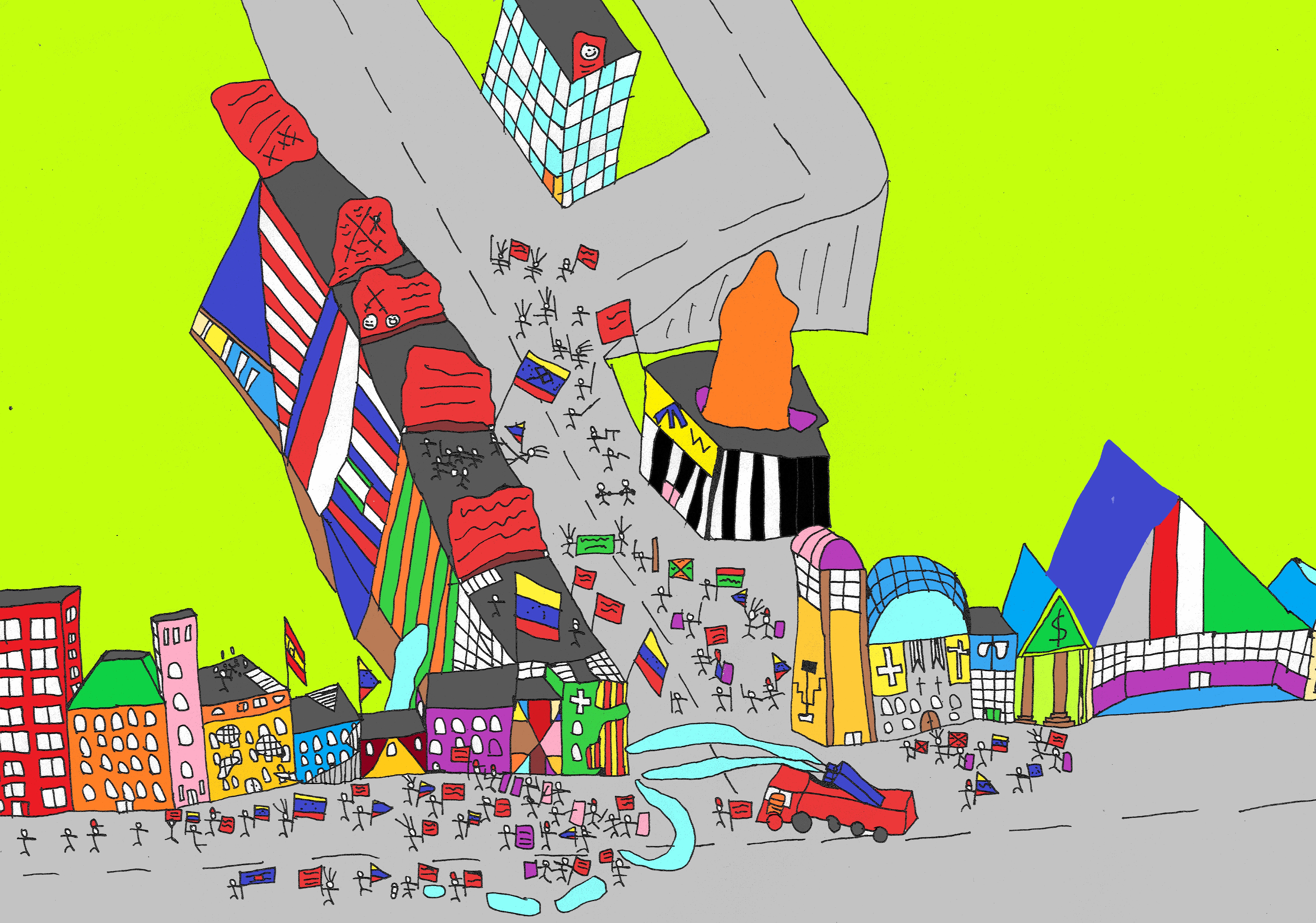 Protesting in Town - Colour