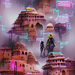 Cyberpunk Futuristic Ancient India