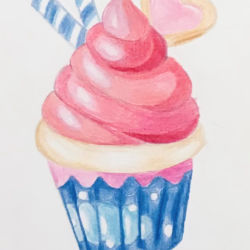 Pink Frosted Cupcake