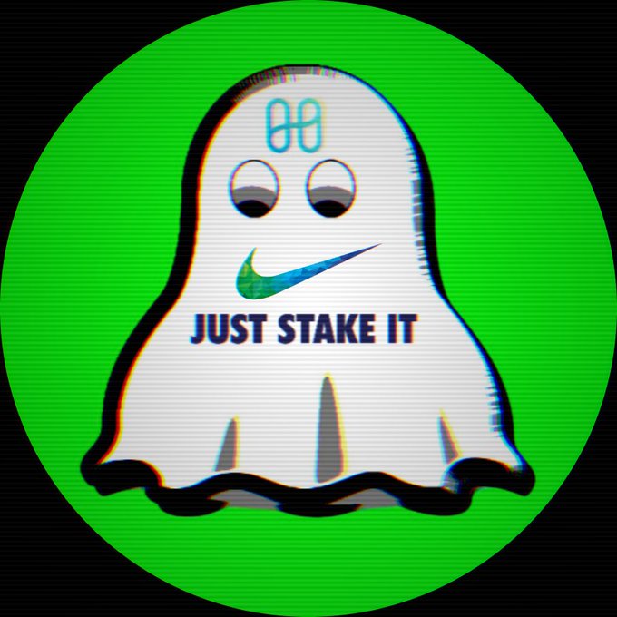 Badge Crazy Ghost Just Stake It