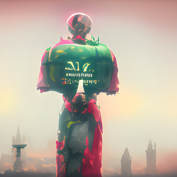 Pink And Green Robots LTD No.8